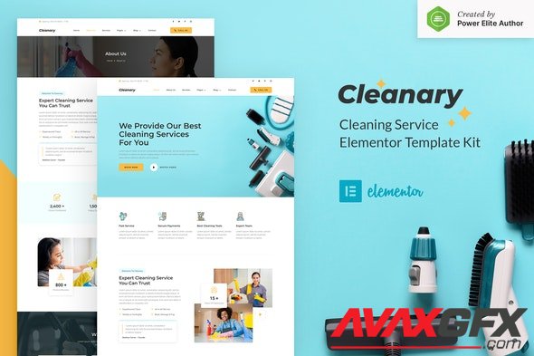 ThemeForest - Cleanary v1.0.0 - Cleaning Service Company Elementor Template Kit - 30596122