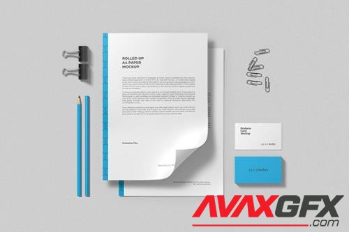 A4 Paper and Business Card Mockups