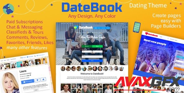 ThemeForest - DateBook v4.5.2 - Dating WordPress Theme - 17464068