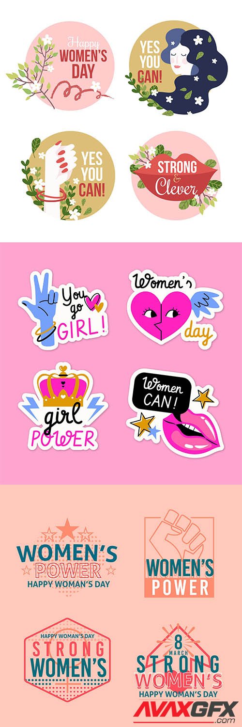 International womens day badge collection
