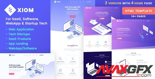 ThemeForest - XIOM v1.0 - SaaS, Software, WebApp and Startup Tech HTML Template - 22454166