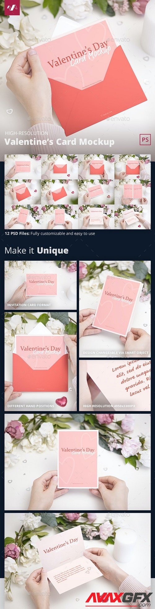 GraphicRiver - Valentines Day Card Mockup 30393433