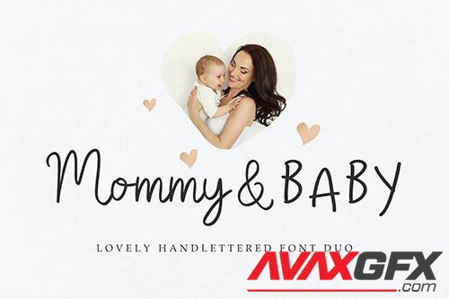 Mommy and Baby Font Duo