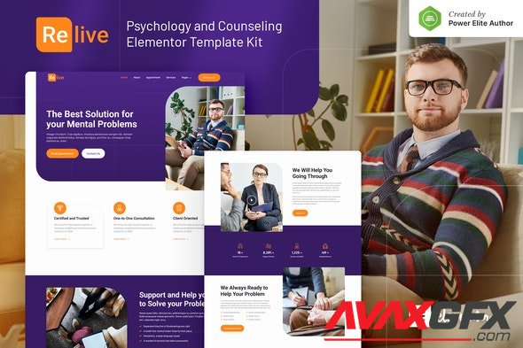 ThemeForest - Relive v1.0.0 - Psychology & Counseling Elementor Template Kit - 30636007