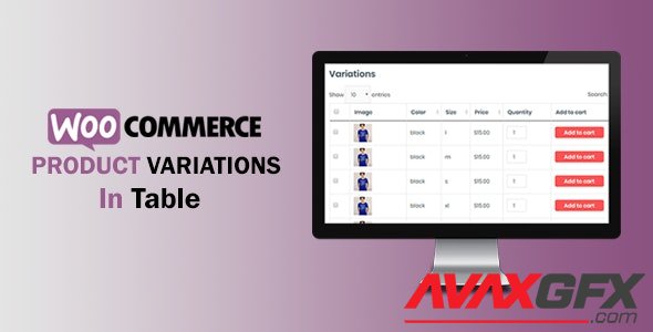 CodeCanyon - WooCommerce Variations In Table v1.0.8 - 25358329