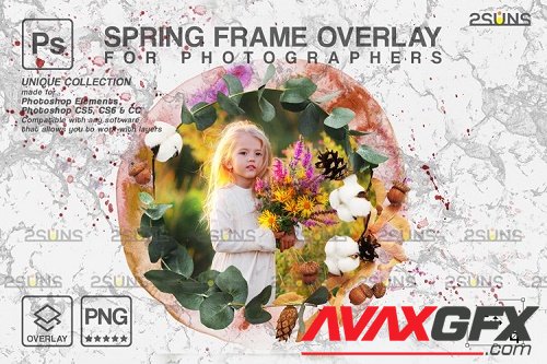 Spring flower digital frames overlay Easter - 1224270