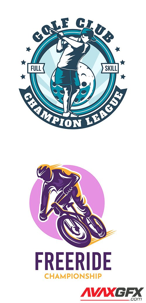 Bike and golf logo template