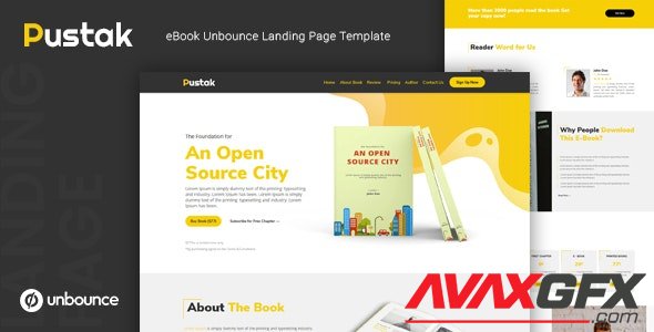 ThemeForest - Pustak v1.0 - eBook Unbounce Landing Page Template - 24469214