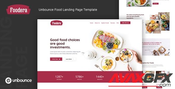 ThemeForest - Foodera v1.0 - Unbounce Food Landing Page Template - 24726147
