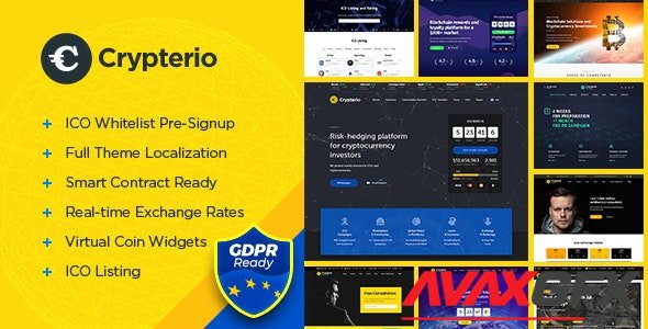 ThemeForest - Crypterio v2.4.0 - ICO Landing Page and Cryptocurrency WordPress Theme - 21274387 - NULLED
