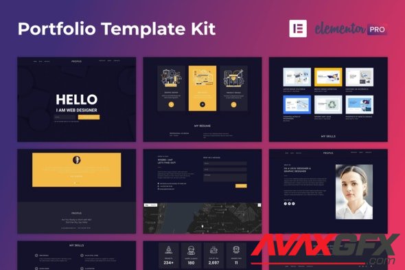 ThemeForest - Propus v1.0.0 - Web Designer Portfolio Elementor Template Kit - 30585489