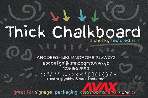 Thick Chalkboard Font (Handwriting Chalk Font)