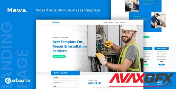 ThemeForest - Mawa v1.0 - Repair and Installation Services Unbounce Template - 25237766