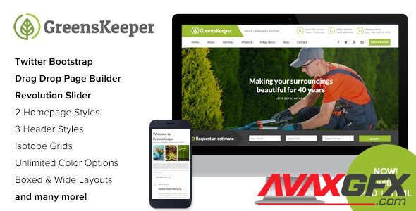 ThemeForest - GreensKeeper v2.7 - Gardening & Landscaping Responsive WordPress Theme - 16269801