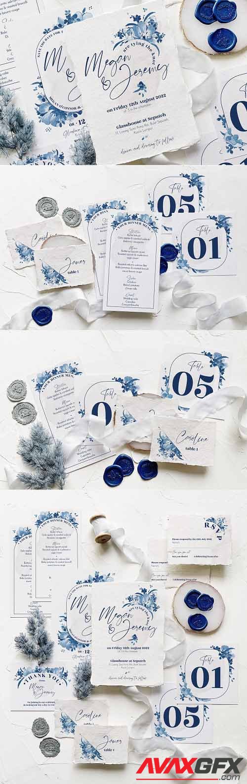 Elegant Delft Blue Wedding Suite - 5924136