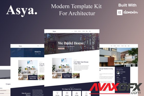 ThemeForest - Asya v1.0.0 - Modern Architecture Elementor Template Kit - 30234268