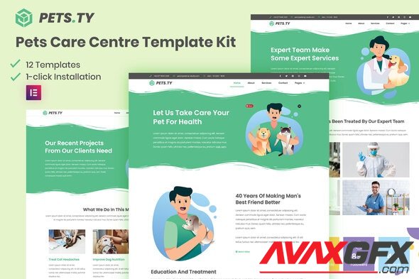 ThemeForest - Pets.Ty v3.0.11 - Pets Care Clinic Elementor Template Kit - 29573973