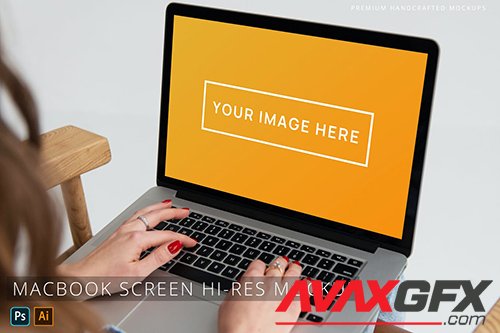 Person Working on Macbook Photo Mockup