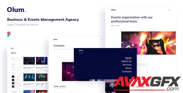 ThemeForest - Olum v1.0.0 - Business & Events Management Agency Figma Template - 28066389