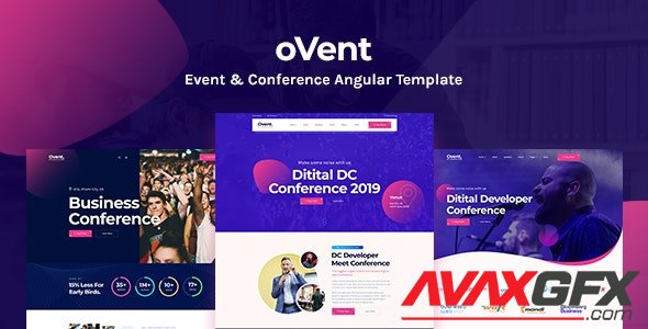 ThemeForest - Ovent v1.0 - Angular 10 Event Conference & Meetup Template - 29289852