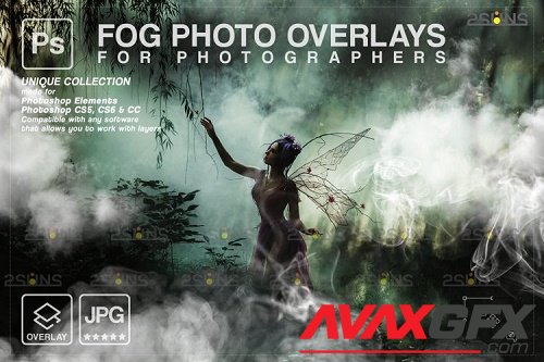 White smoke bomb overlay & Fog overlay, Photoshop overlay V3 - 1213430