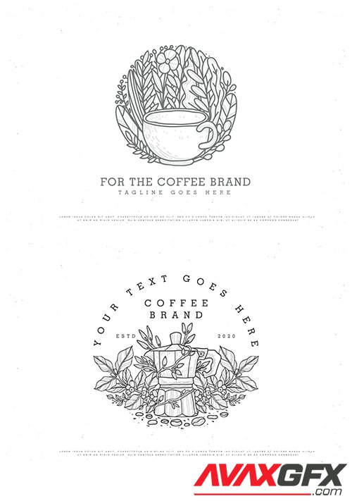 Vintage line art coffee logo