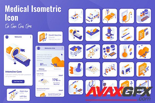 25 Iconset Isometric for Medical & Healthcare