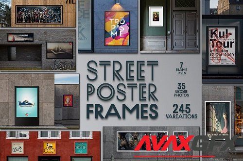 CreativeMarket - Street Poster Frames - 35 mockups 3362780
