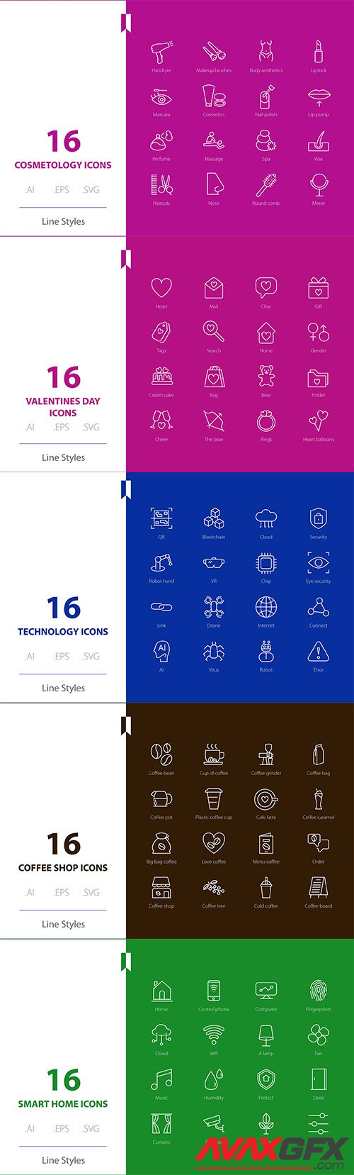 Mix collection of vector icons