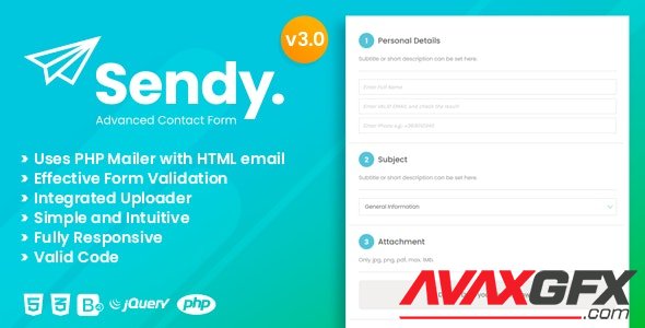CodeCanyon - Sendy v3.0 - Advanced Contact Form with File Uploader - 23794224