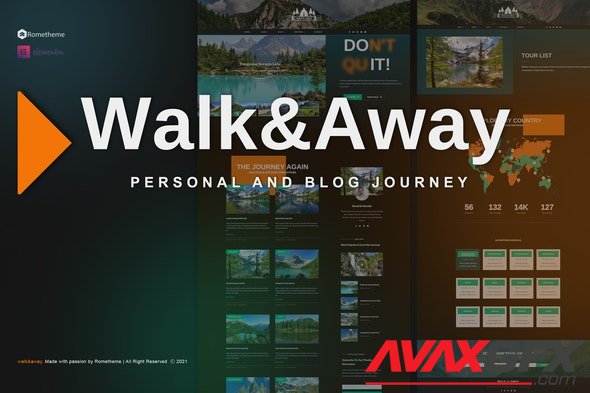 ThemeForest - Walk&Away v1.0.1 - Travel Blog & Tours Elementor Template Kit - 30883115