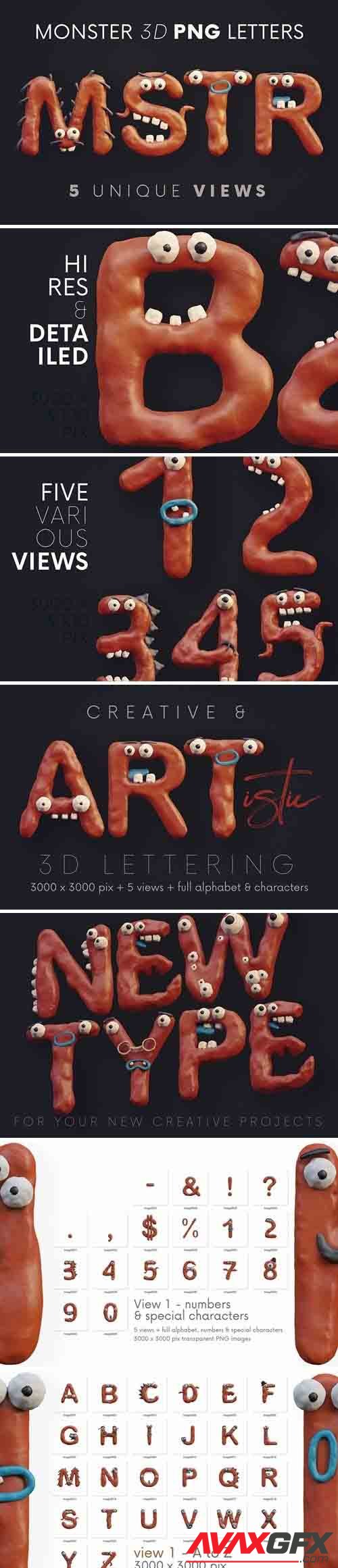 Plasticine Monsters - 3D Lettering - 5879316