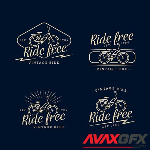 Vintage bike logo collection