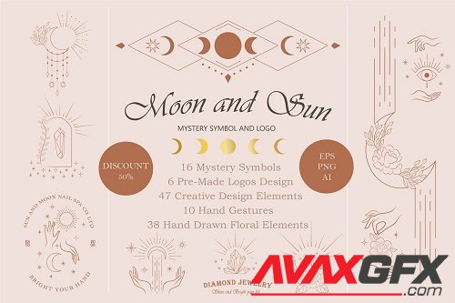 Moon and Sun Mystery Symbol and Logo - 5567999
