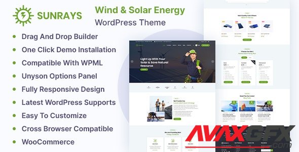 ThemeForest - Sunrays v1.0.0 - Solar Power & Green Energy WordPress theme - 25232671