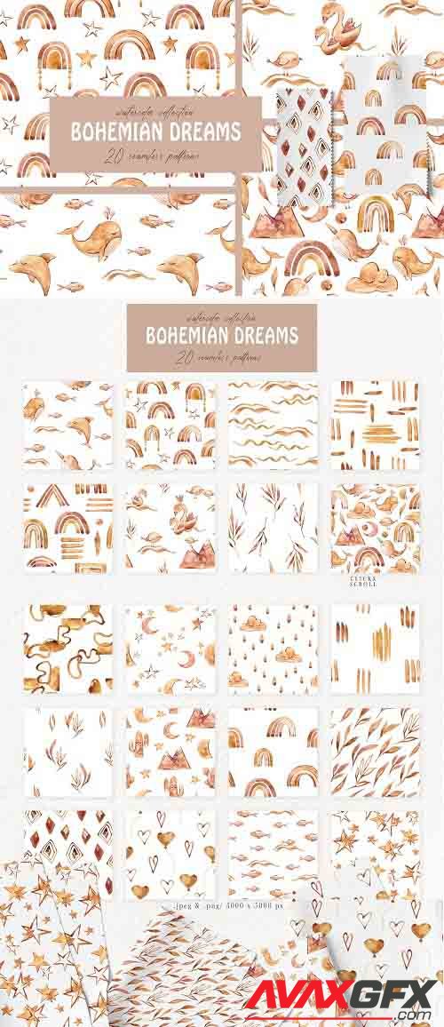 Bohemian Dreams seamless patterns - 5905744