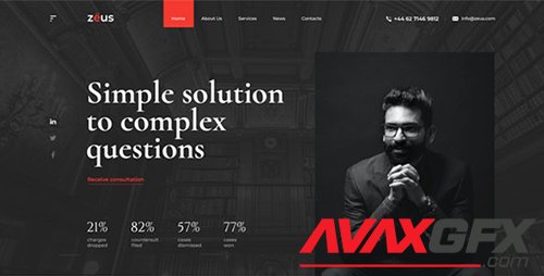Zeus - Lawyers and Law Firm PSD Template 27044254