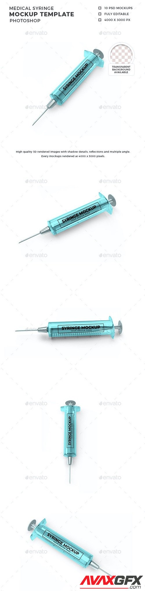 Medical Syringe Mockup Template Set 30362157