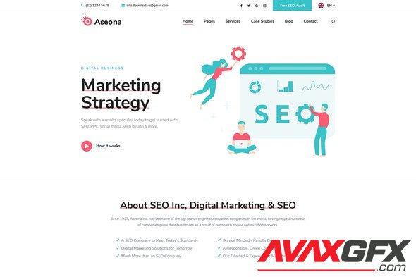 ThemeForest - Aseona v1.0.1 - SEO Digital Marketing Elementor Template Kit - 30856395