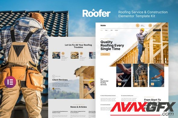 ThemeForest - Roofer v1.0.0 - Roofing Service Construction Elementor Template Kit - 31096885