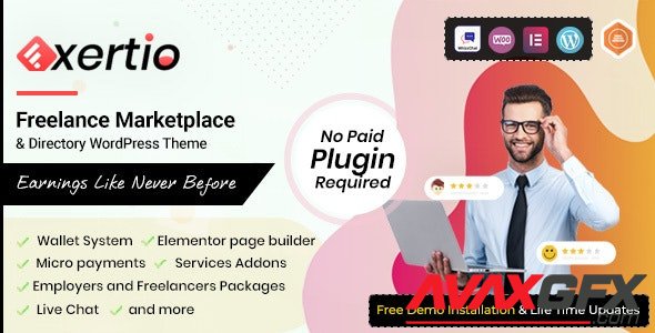 ThemeForest - Exertio v1.0.3 - Freelance Marketplace WordPress Theme - 30602587