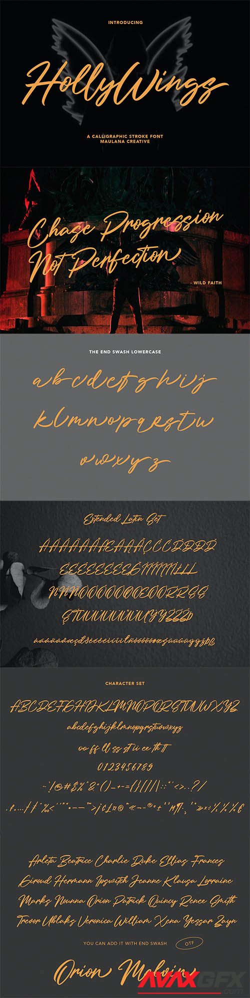 Holly Wings Calligraphic Font