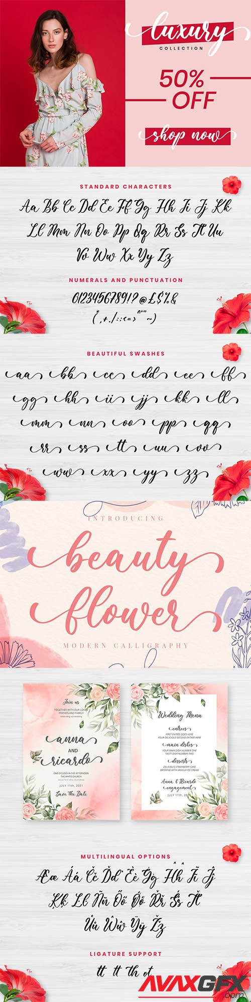 Beauty Flower - Romantic Font