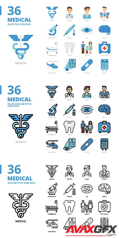 Medical Style Icon Set