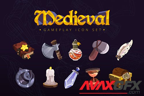 Medieval Gameplay Icon Set