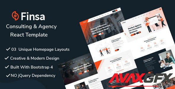 ThemeForest - Finsa v1.0 - React Consultancy & Business Template (Update: 14 March 21) - 29038140