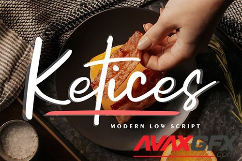 Ketices | Modern Low Script Font