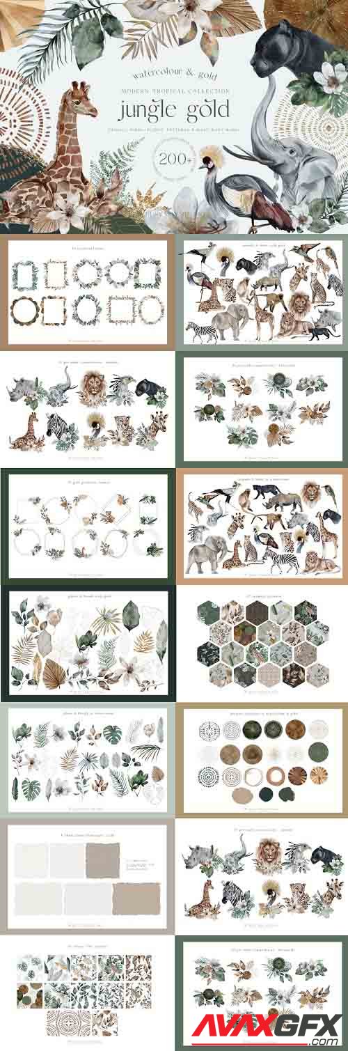 Modern Tropical Huge Collection Jungle Animal Plant Patterns - 1266774