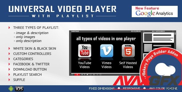 CodeCanyon - Visual Composer Addon - Universal Video Player for WPBakery Page Builder v2.6 - 12288147