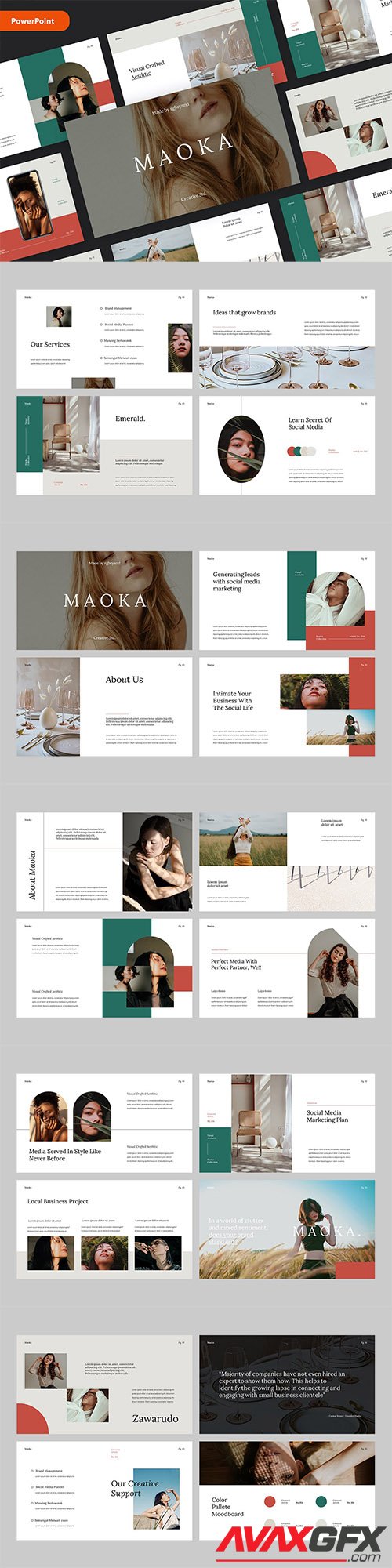 MAOKA - Creative & Elegant Studio PowerPoint, Keynote and Google Slides Template